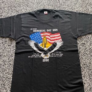 1990 8th Annual Memorial Day Run black t-shirt